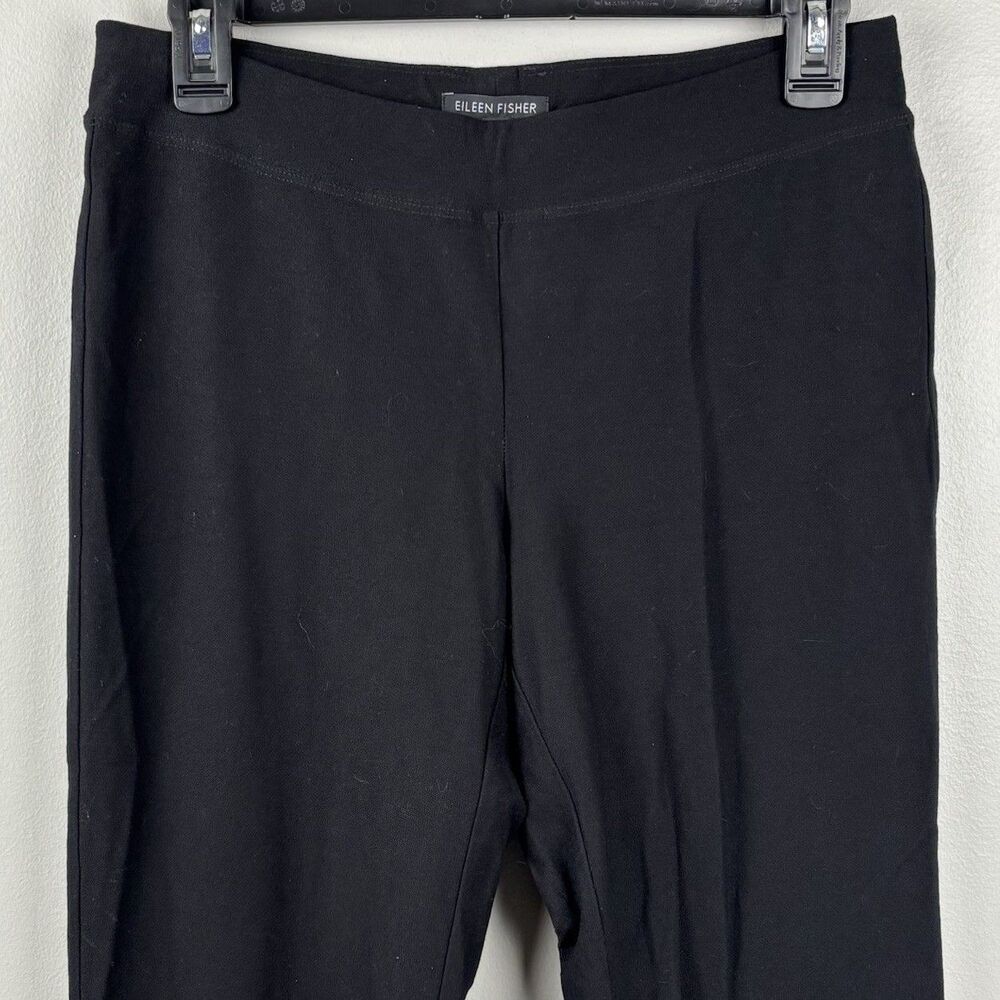 Eileen Fisher Black Stretch Washable Crepe Knit Straight Leg Pants XS Stretch
